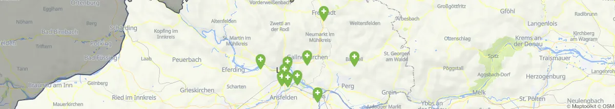 Kartenansicht für Apotheken-Notdienste in der Nähe von Hirschbach im Mühlkreis (Gemeinde, Oberösterreich) (133)